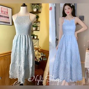 🌷Brand New halter eyelet dress fully embroidered can fit Sm up to M pric…